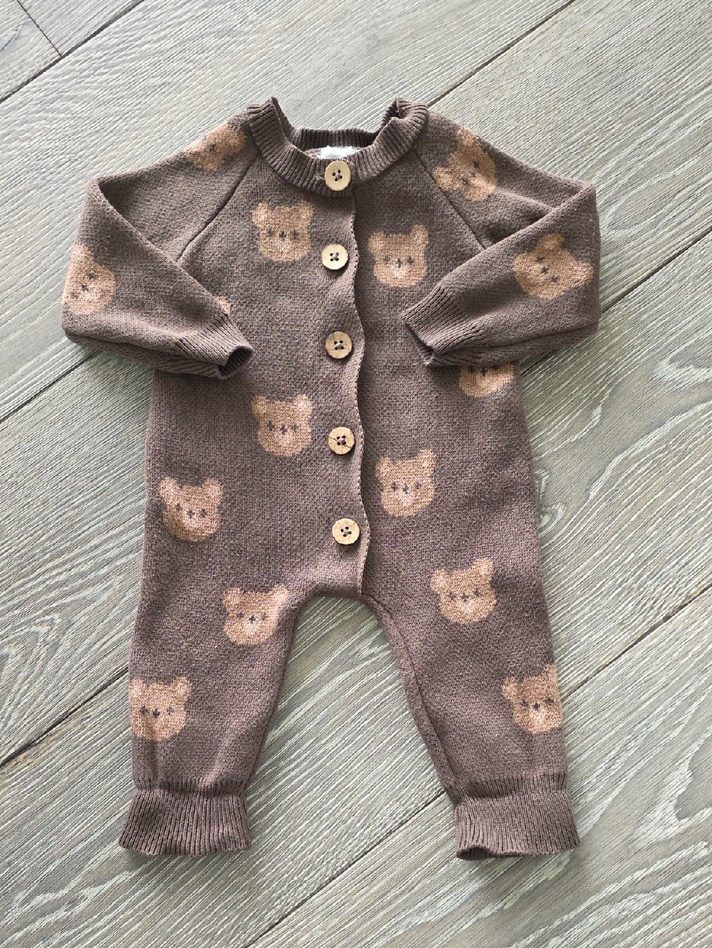 Jamie Kay Knit Bear One-Piece | 0-3M